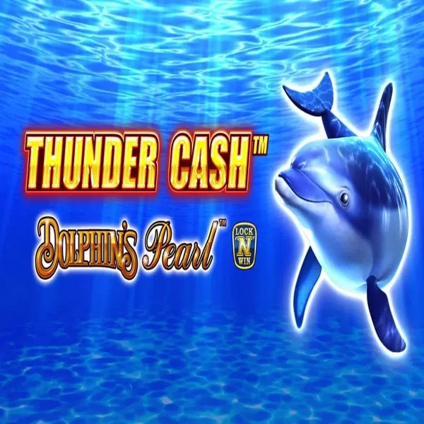 Thunder Cash Dolphins Pearl slot logo by Novomatic at Kaktuz Casino